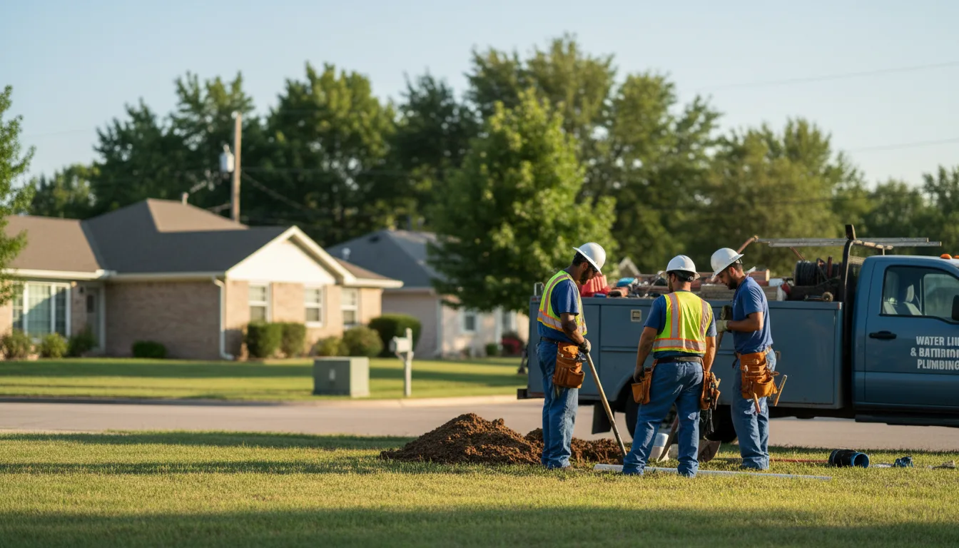 Residential water line and bathroom plumbing service in Webbers Falls, OK